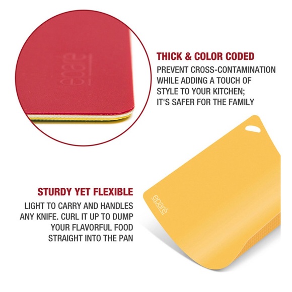 Epare 4-Pc. Color-Coded Cutting Board Set - NEW IN PACKAGE - Picture 4 of 8